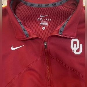 Nike Dri-Fit University of Oklahoma pullover 3/4 zip with OU logo size L